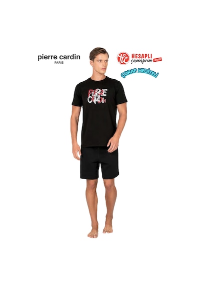 Pierre Cardin Paris Premium Erkek %100 Pamuk Baskılı Yazlık Rahat Kesim Şortlu Pijama Takımı Siyah Pierre Cardin Paris Premium Erkek %100 Pamuk Baskılı Yazlık Rahat Kesim Şortlu Pijama Takımı Siyah