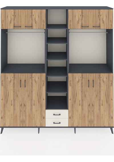 Hyperion Dolap 14 Raflı 2 Çekmeceli 2 Askılı 220x44x243 Antrasit-çam/aytaşı Atlas Çam/aytası Hyperion Dolap 14 Raflı 2 Çekmeceli 2 Askılı 220x44x243 Antrasit-çam/aytaşı Atlas Çam/aytası