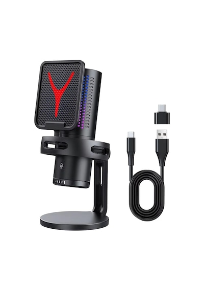 Gm7 Profesyonel Rgb Semi Pro Tak Çalıştır Usb Kablolu Vlog Canlı Yayın Stüdyo Mikrofon