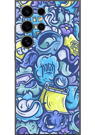 Samsung Galaxy S24 Ultra Uyumlu Şeffaf Kılıf Graffiti 9 Tasarımlı