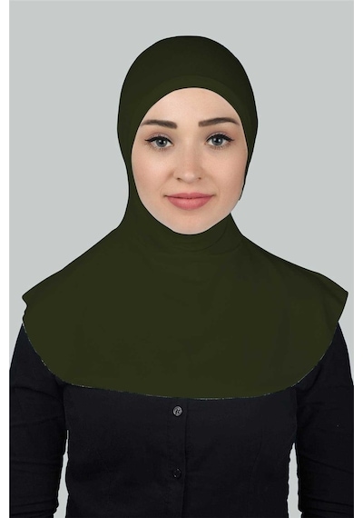 Altobeh Kadın Tesettür Pratik Boyunluklu Hijab - Sporcu Bone Haki