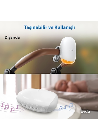 Vtech V-hush Bebek Arabası Sallama Cihazı Bebek Arabası İçin Sesli ve Hareketli Yatıştırıcı - Bc8611 Beyaz