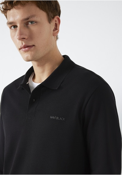 Mavi - Mavi Black Uzun Kollu Siyah Polo Tişört 0613154-900 Siyah