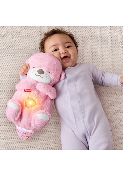 Fisher Price Uyku Arkadaşı Su Samuru Pembe, Nefes Alıp Veren Pelüş Bebek Oyuncağı Jlj33