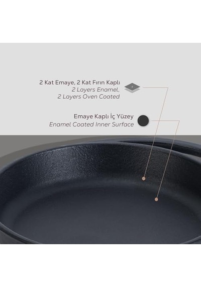Lava Döküm Mini Yuvarlak Çap 20, Tava Açık Bakır