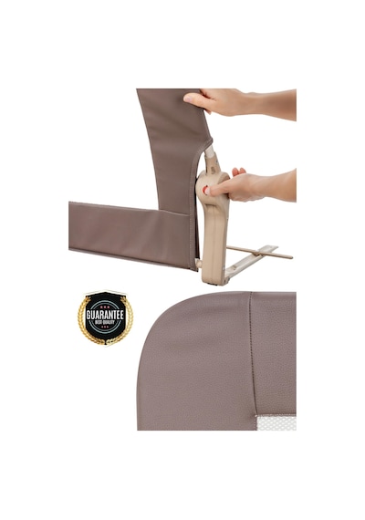 Wellgro Premium 120x65 CM Deri Kılıflı Yatak Bariyeri Katlanır Yatak Korkuluğu Kahve