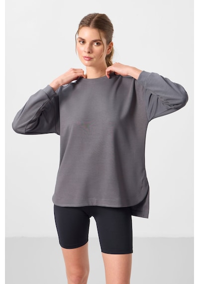 Tommylıfe Rahat Form O Yaka 2li Paket Siyah-koyu Gri Kadın Tunik Sweatshirt - 97305 Siyah - Gri
