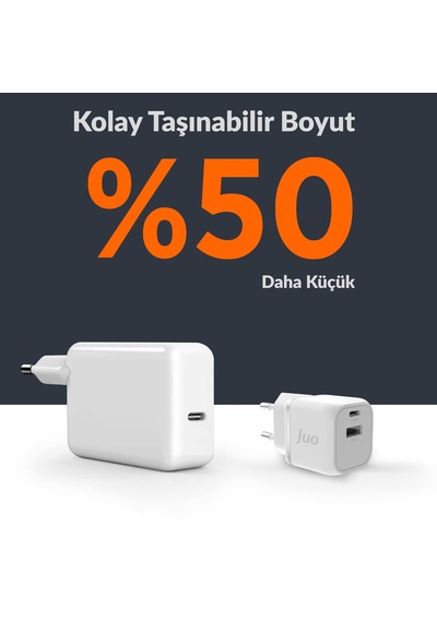 Juo 20w Gan Usb-c Usb-a Şarj Aleti Iphone & Ipad & Android Uyumlu