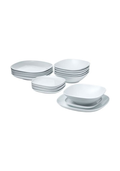 Ikea Vardera Porselen 6 Kişilik 18 Parça Yemek Takımı 18-25 Cm Beyaz Kare