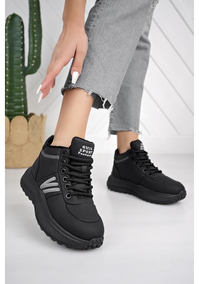 Guja 24k317 4 Siyah Bağcıklı Hafif Fashion Kadın Bot