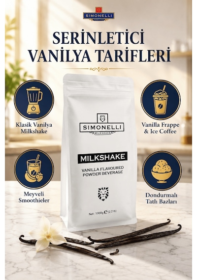 Simonelli Vanilya Aromalı Toz Milkshake Karışımı 1 KG