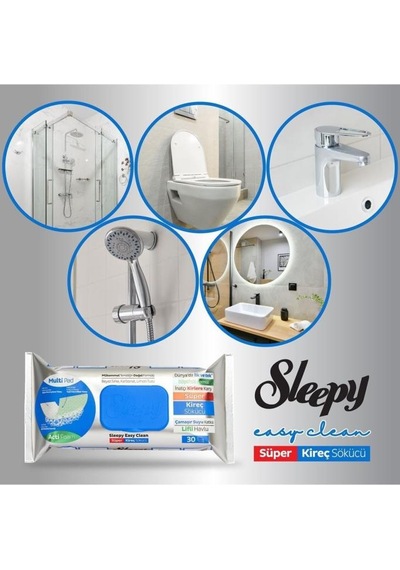 Sleepy Easy Clean Süper Kireç Sökücü Yüzey Temizlik Havlusu&mendili 2x30 60 Yaprak Beyaz