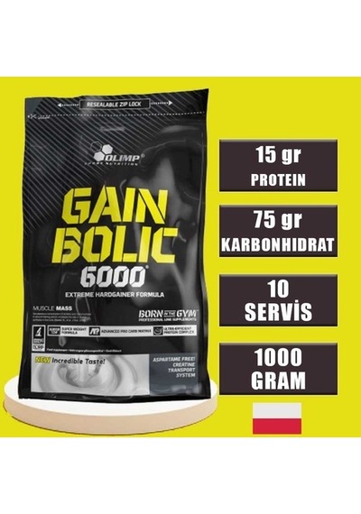 Olimp Gain Bolic 6000 1000 Gram Çikolata Aromalı Karbonhidrat Toz