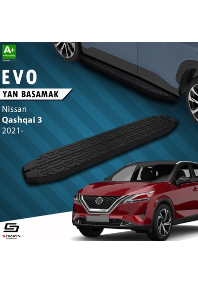 S-dizayn Nissan Qashqai 3 Evo Siyah Yan Basamak 173 Cm 2021 Üzeri