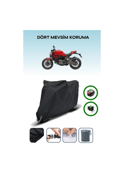 Siyah Arka Çanta Ve Kilit Uyumlu Ducati Monster 821 Uyumlu Motor Brandası