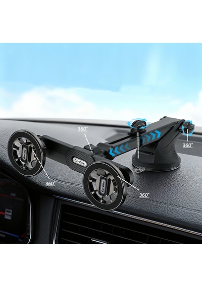 Go Des Gd-hd363 360 Derece Dönebilen Uzatılabilir 2in1 Araç Telefon Tutucu Siyah