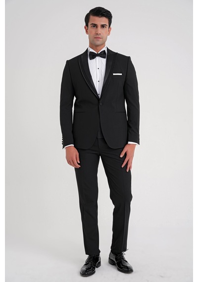 Efor Black 084 Takım Slim Siyah Siyah