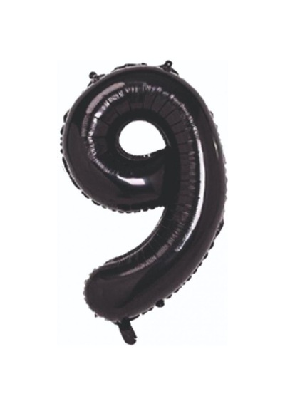 9 Rakam Siyah Folyo Balon 80 Cm