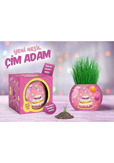 Yuup Doğum Günü Temalı Çim Adam 6'lı Set Çocuklar İçin Eğitici Ve Eğlenceli Bitki Yetiştirme Kiti