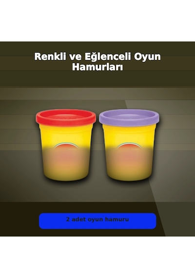 Yaratıcılığı Geliştiren 2'li Oyun Hamuru Seti - Rastgele Renklerle 1 Paket Çok Renkli