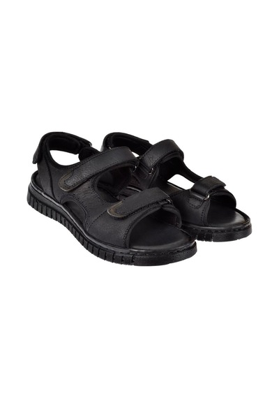 Forelli Hakiki Deri Comfort Cırtlı Kadın Sandalet For-38506 Siyah Nubuk-siyah Nubuk Siyah