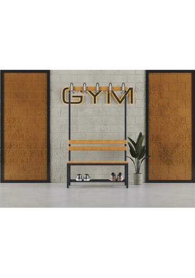 Ayakkabılıklı 4 Ayaklı Tek Taraflı Bank, 5 Kanca, 100x43x170 Cm, Spor Bankı