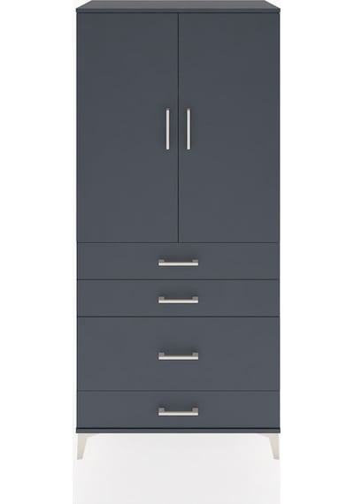 Hyperion Dolap 3 Raflı 4 Çekmeceli 2 Kapaklı 88x44x195 Antras... Antrasit