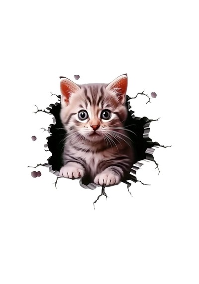 3d Kedi Motorsiklet,cam, Laptop, Kask, Araba Sticker 13x13 Cm