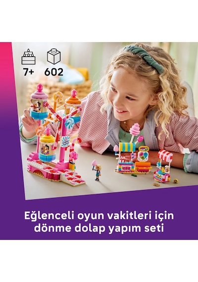 LEGO® Friends Şeker ve Kapkek Dönme Dolabı 42700 - 7 Yaş ve Üzeri Çocuklar için 3 Mini Bebek İçeren Oyuncak Yapım Seti (602 Parça)