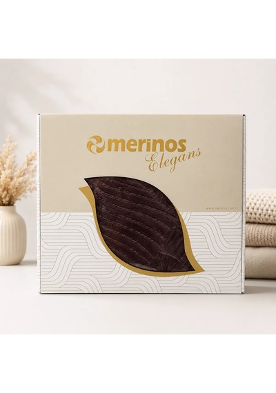Merinos Elegans Çift Kişilik Battaniye Koyu Kahve