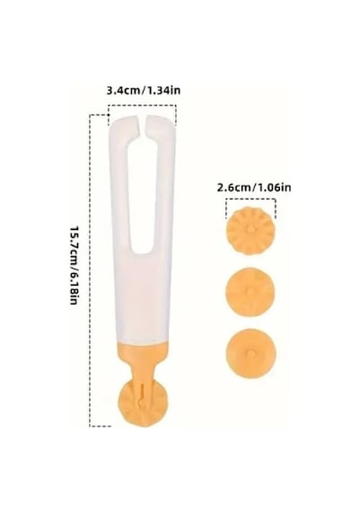 4 Başlıklı Hamur Kesici Ve Şekillendirici - Ergonomik Gövdeli Değiştirilebilir Başlıklı Kurabiye Ve Mantı Kesici Seti