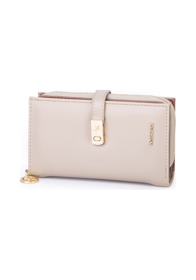 Nas Bag Kadın Orta Boy Kartlık Kağıt Para Ve Bozuk Para Tasarımına Sahip Kum Taba Dona 16x9 Cm Kum - Taba