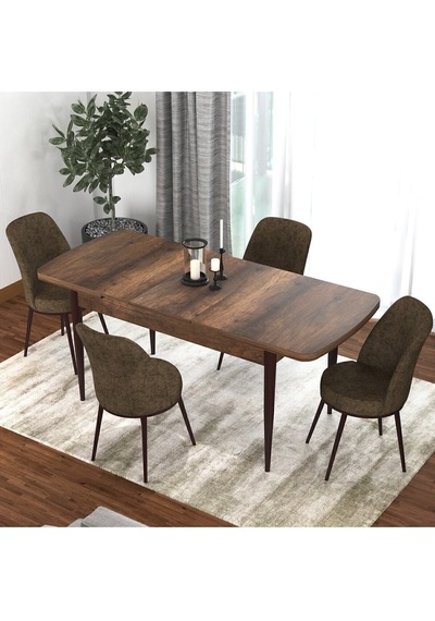 Canisa Concept Kor Serisi 70x114 Açılabilir Mutfak Masası Takımı Barok Desen Masa 4 Kahverengi Sandalye Masa Barok Sandalyeler Kahverengi Canisa Concept Kor Serisi 70x114 Açılabilir Mutfak Masası Takımı Barok Desen Masa 4 Kahverengi Sandalye Masa Barok Sandalyeler Kahverengi