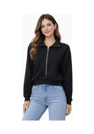Bebuy Sweatshirt Yarım Fermuarlı Siyah