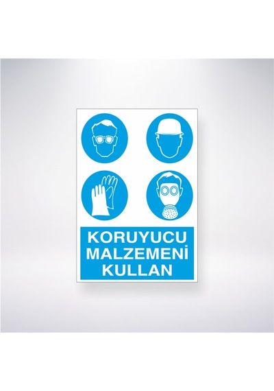Koruyucu Malzemeni Kullan 21x28 Arkası Yapışkanlı Sticker