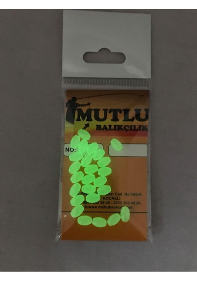 Fosforlu Elips Boncuk 25'Li Paket 5X8Mm