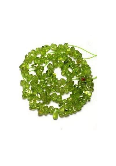 Doğal Peridot Zebercet Kırıktaş Dizi-80 Cm Gümüş