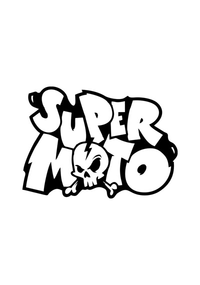 Super Moto Sticker 17x17 Cm Siyah