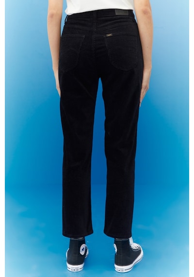 Lee Carol Cropped Straight Fit Yüksek Bel Esnek Jean Kot Pantolon L30UBF01 Siyah