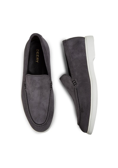 Deery Hakiki Süet Gri Erkek Loafer Ayakkabı - 01957mgrıe01 Gri
