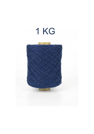 Premium İnce Cotton Zincir Makrome İpi Lacivert 1 Kg - 2 Mm Çanta Runner İpi