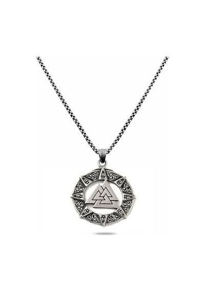Güç Simgesi Valknut Viking Paslanmaz Çelik 316 L Kalite Kolye Çok Renkli