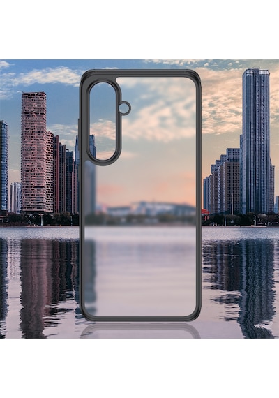 Galaxy S25 Uyumlu Kılıf Kamera Korumalı Şeffaf Arka Yüzey Zore New Roll Kapak-siyah Siyah