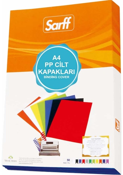 Sarff 450 Micron A4 Şeffaf Pp Kapak Mat+mat 50 Li Paket