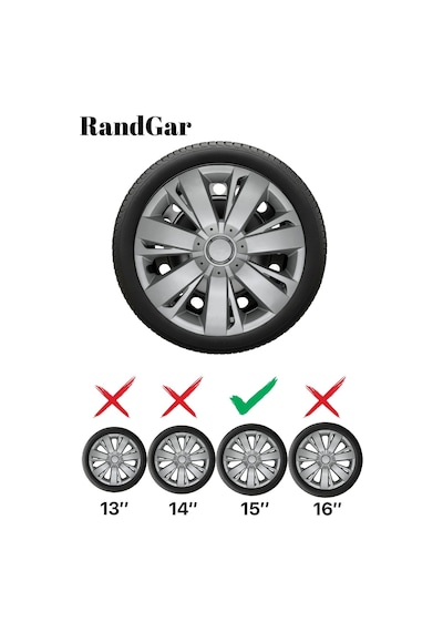 Renault Clio 15 İnç Jant Kapağı 4 Adet Gri G113 Rand