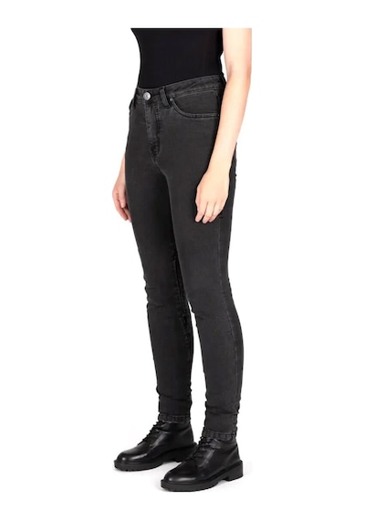Knox Colton Skinny-fit Korumalı Denim Kadın Motosiklet Pantolonu Kısa Bacak Koyu Gri
