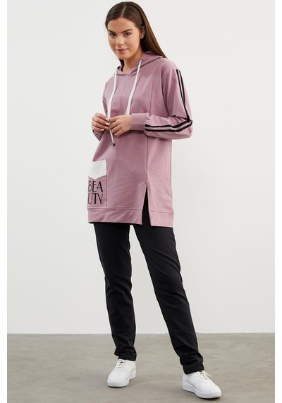 Sementa Kapüşonlu Oversize Eşofman Takım - Lila 001