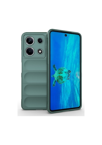 İnfinix Note 30 4g Kılıf Esnek Tpu Oyuklu Arka Yüzey Tasarımlı Zore Etnik Silikon Kapak Koyu Yeşil