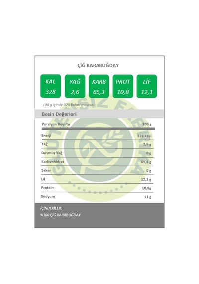 Glutensiz Fabrika Glutensiz Çiğ Karabuğday Tane 1 KG
