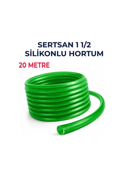 Silikonlu Bahçe Hortumu 1 1/2 İnç 20 Metre Yeşil - Dayanıklı Sulama Hortumu